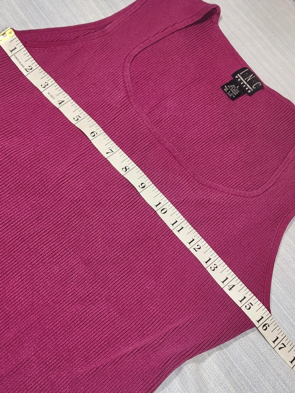 INC International Concepts Petite Silk Blend Ribbed Knit Tank Top - Sz. PL- Mage